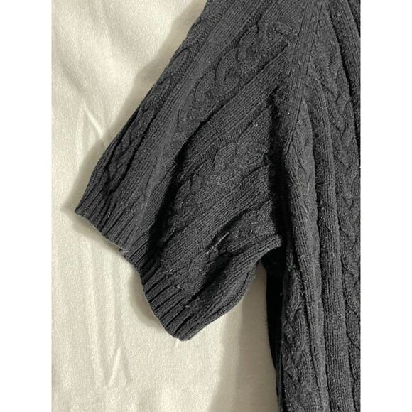 Lane Bryant 14/16w Long Black Cotton Blend Knit Cardigan Sweater Short Sleeve - Picture 5 of 10